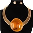 Eye Of The Tiger Necklace Set - Yellow