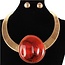 Eye Of The Tiger Necklace Set - Red