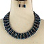 Gemstone Glam Beaded Necklace Set - Blue