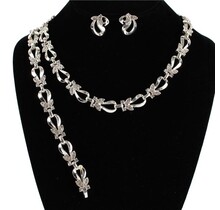 Never Too Much Necklace/Bracelet Set - Silver