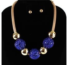Keep It Spicy Necklace Set - Royal Blue