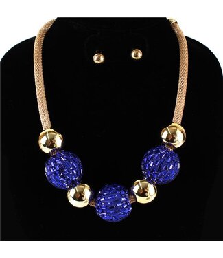 Keep It Spicy Necklace Set - Royal Blue