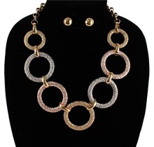 The Link Necklace Set - Tri Tone