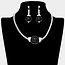 In The Middle Pearl Necklace Set - Black