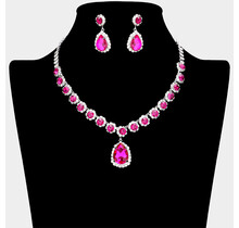 All Of My Love Necklace Set - Fuchsia