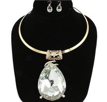 Jewel Drop Necklace Set - Gold