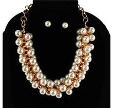 Pop It Pearl Necklace Set - Gold