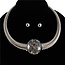 To The Wire Jewel Necklace Set - Silver
