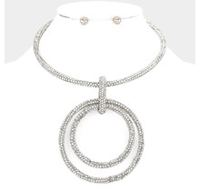 Spotlight Shine Necklace Set - Silver