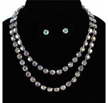 Nice Touch Jewel Necklace Set - Silver Iridescent