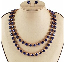 Nice Touch Jewel Necklace Set - Royal Blue