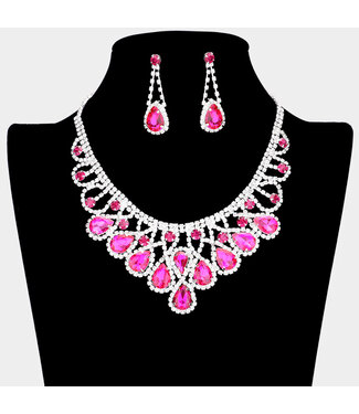 Hidden Surprise Necklace Set - Fuchsia