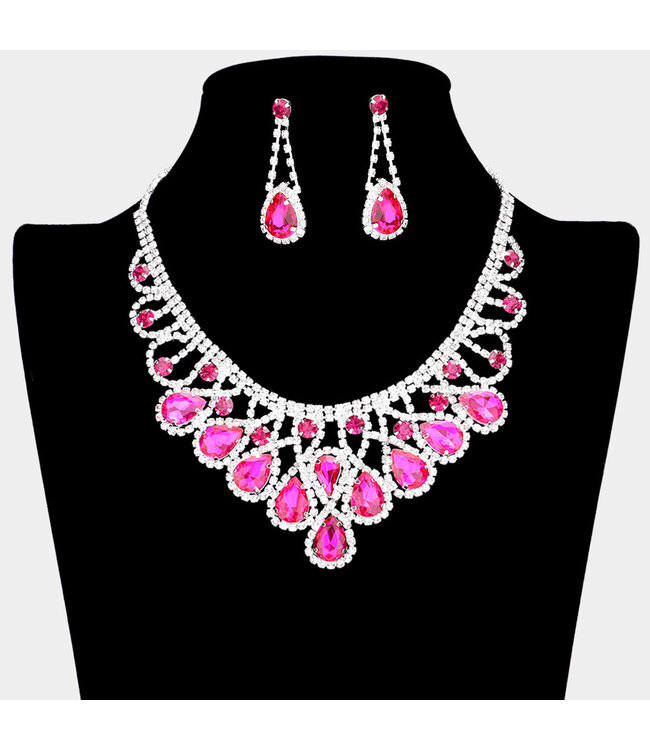 Hidden Surprise Necklace Set - Fuchsia