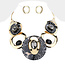 Lock and Drop It Necklace Set - Gold/Black