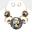Lock and Drop It Necklace Set - Gold/Camo