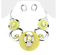 Lock and Drop It Necklace Set - Yellow