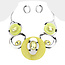 Lock and Drop It Necklace Set - Yellow