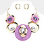 Lock and Drop It Necklace Set - Gold/Purple