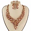 Crystal Cascade Necklace Set - Rose Gold