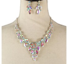 Jewel Essence Necklace Set - Silver Iridescent