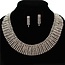 Highly Favoured Rhinestone Necklace Set - Silver