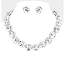 Playing Sides Necklace Set - Silver