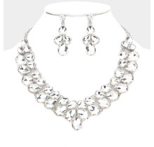 Eternal Light Jewel Necklace Set - Silver