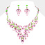 Fab Touch Jewel Necklace Set - Pink/Green