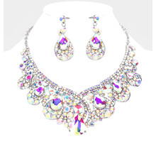 Princess Warrior Necklace Set - Silver Iridescent