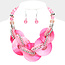 Locked In Your Love Necklace Set - Pink