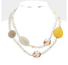 Pebble Beach Necklace Set - White