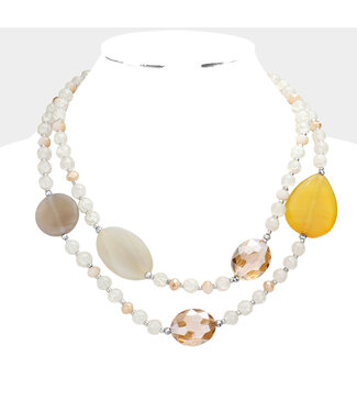Pebble Beach Necklace Set - White