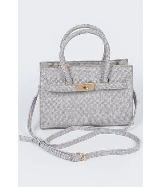 Vacation Me Please Linen Handbag - Grey