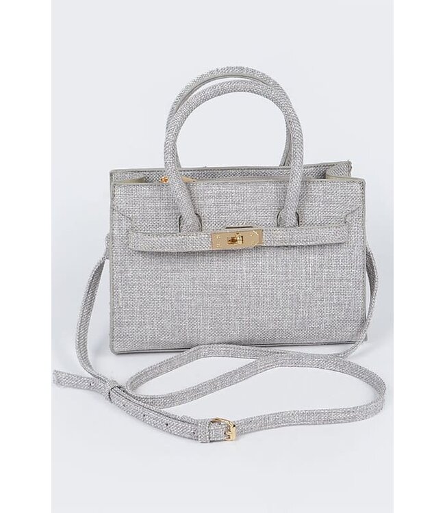 Vacation Me Please Linen Handbag - Grey