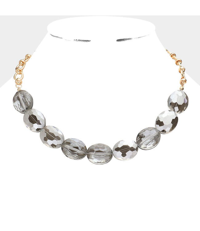 So Oval You Necklace - Grey