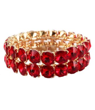Double Trouble Jewel Bracelet - Red