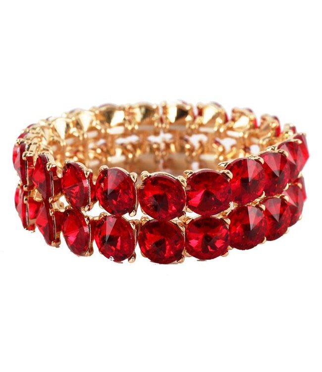 Double Trouble Jewel Bracelet - Red