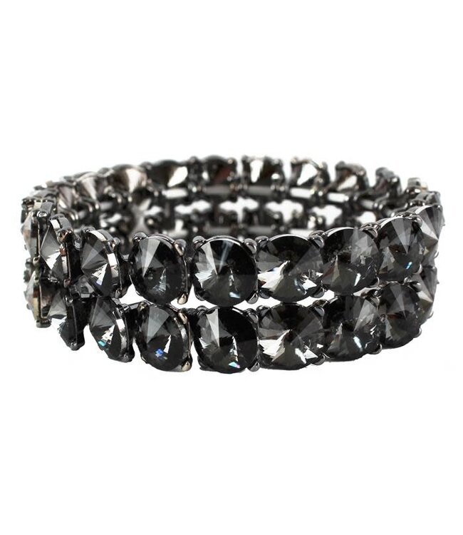 Double Trouble Jewel Bracelet - Pewter