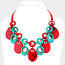 Loop Me In Necklace - Red/Turquoise