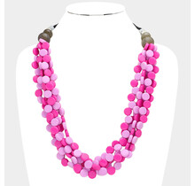 Touch Of Spice Beaded Necklace - Pink