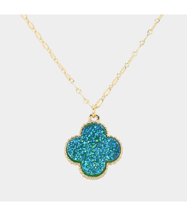Rich Over Famous Necklace - Aqua