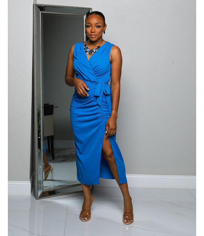 Waiting For You Midi Dress BLUE