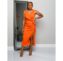Waiting For You Midi Dress ORANGE
