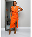 Waiting For You Midi Dress ORANGE