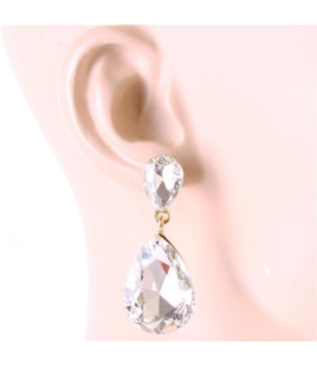 Dropping Jewel Earrings - Gold