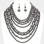 Embrace It Layered Pearl Necklace Set - Pewter