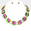 Bold Links Necklace Set - Green Iridescent