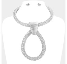 Spiral Zone Necklace Set - Silver