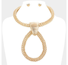 Spiral Zone Necklace Set - Gold