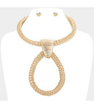 Spiral Zone Necklace Set - Gold